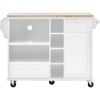 Kitchen Island Cart with Storage Cabinet and Two Locking Wheels,Solid wood desktop,Microwave cabinet,Floor Standing Buffet Server Sideboard for Kitche