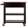 Langdon Kitchen Cart; Drop Leaf; Cappuccino and Natural