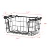 Oceanstar Stackable Metal Wire Storage Basket Set for Pantry, Countertop, Kitchen or Bathroom ‚Äì Black, Set of 3