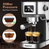 Geek Chef Espresso Machine, Cappuccino & Latte Machine with ESE POD Filter & Milk Frother Steam Wand, Accurate Temperature & Time Control, Compact Cof