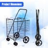 Folding Shopping Cart with Swiveling Wheels and Dual Storage Baskets