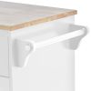 Kitchen Island Cart with Storage Cabinet and Two Locking Wheels,Solid wood desktop,Microwave cabinet,Floor Standing Buffet Server Sideboard for Kitche