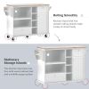 Kitchen Island Cart with Storage Cabinet and Two Locking Wheels,Solid wood desktop,Microwave cabinet,Floor Standing Buffet Server Sideboard for Kitche