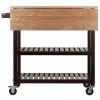 Langdon Kitchen Cart; Drop Leaf; Cappuccino and Natural