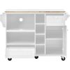 Kitchen Island Cart with Storage Cabinet and Two Locking Wheels,Solid wood desktop,Microwave cabinet,Floor Standing Buffet Server Sideboard for Kitche